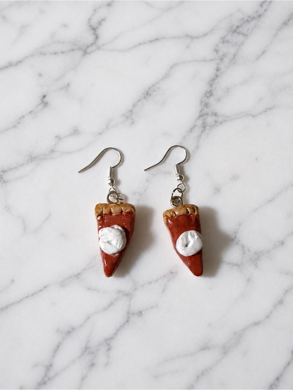 Handmade pumpkin pie earrings